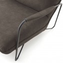 Canapé d’angle chaise longue TROPEZINE cuir ou tissu, cadre tubulaire en métal