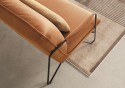 Canapé d’angle chaise longue TROPEZINE cuir ou tissu, cadre tubulaire en métal