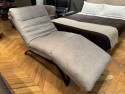 Chaise longue relax électrique ABSOLUTE cuir Skin Vintage grey