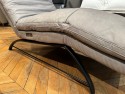 Chaise longue relax électrique ABSOLUTE cuir Skin Vintage grey