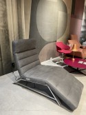 Chaise longue de relaxation large de 75 cm CONTROLBODY électrique filaire en tissu gris