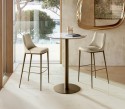 BUSBOY, table haute bistrot ronde plateau céramique, verre, marbre ou bois