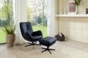 ALLFAME fauteuil pied métal pivotant en cuir ou tissu avec ou sans repose pieds