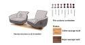 Canapé 2 places ROCKER assises pivotantes & basculantes cuir ou tissu