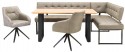 Coin repas design ACTE.DINING cuir ou tissu, pieds métal ou bois