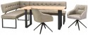 Coin repas design ACTE.DINING cuir ou tissu, pieds métal ou bois