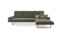 BENSON, canapé d’angle design chaise longue tissu ou cuir, profondeur d’assise modifiable