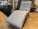 Chaise longue relax électrique ABSOLUTE cuir Skin Vintage grey