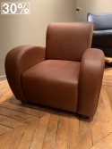 Fauteuil Club SOLEDAD cuir Cerato marrone