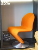 Chaise Panton, tissu kvadrat Tonus orange