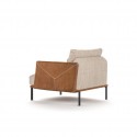 AMAZERLOUNGE fauteuil cuir & tissu compact cubique & chic