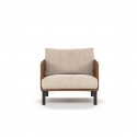 AMAZERLOUNGE fauteuil cuir & tissu compact cubique & chic