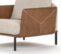 AMAZERLOUNGE fauteuil cuir & tissu compact cubique & chic