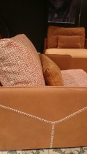 Fauteuils AMAZERLOUNGE en cuir Ranger cognac et tissu tweed, la paire