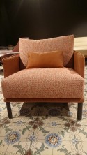 Fauteuils AMAZERLOUNGE en cuir Ranger cognac et tissu tweed, la paire