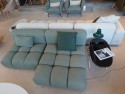 Paire de fauteuils cuir Ranger bleu vert BB.TOMY