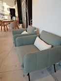 Paire de fauteuils cuir Ranger bleu vert BB.TOMY