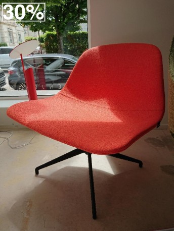 Fauteuil pivotant lounger design orange corail LLOUNGE LUXY