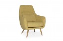 Fauteuil lounge dossier haut SEA SHELL LUXY pieds au choix, cuir ou tissu