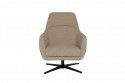 Fauteuil lounge dossier haut SEA SHELL LUXY pieds au choix, cuir ou tissu