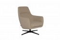 Fauteuil lounge dossier haut SEA SHELL LUXY pieds au choix, cuir ou tissu