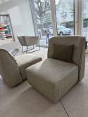 Paire de fauteuils sans accoudoir HEARTY.B tissu chiné vert tilleul