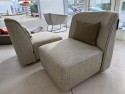 Paire de fauteuils sans accoudoir HEARTY.B tissu chiné vert tilleul