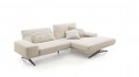 ALBATROS, canapé d’angle 3 places chaise longue design cubique tissu ou cuir