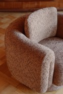 Fauteuil fixe ou pivotant, rond design ARROW en tissu