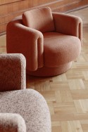 Fauteuil fixe ou pivotant, rond design ARROW en tissu