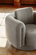 Fauteuil fixe ou pivotant, rond design ARROW en tissu