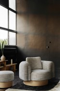 Fauteuil fixe ou pivotant, rond design ARROW en tissu