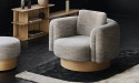 Fauteuil fixe ou pivotant, rond design ARROW en tissu