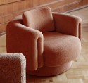 Fauteuil fixe ou pivotant, rond design ARROW en tissu