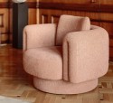 Fauteuil fixe ou pivotant, rond design ARROW en tissu