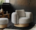 Fauteuil fixe ou pivotant, rond design ARROW en tissu