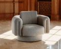 Fauteuil fixe ou pivotant, rond design ARROW en tissu