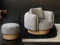 Fauteuil fixe ou pivotant, rond design ARROW en tissu