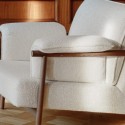 Fauteuil FORESTER en tissu, piètement bois de chêne