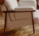 Fauteuil FORESTER en tissu, piètement bois de chêne