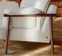 Fauteuil FORESTER en tissu, piètement bois de chêne