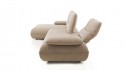 Canapé d’angle 3,5 places DONUT chaise longue cuir ou tissu, dossiers réglables