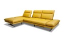 ABOVER, canapé d'angle 4 places chaise longue dossiers réglables, cuir ou tissu