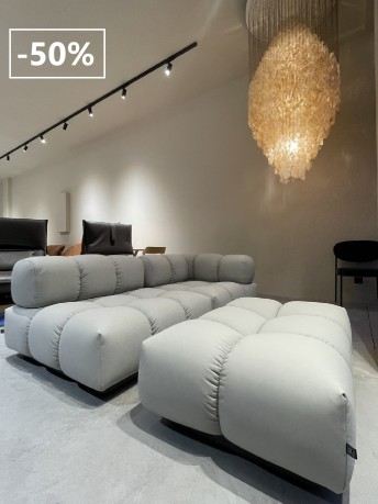 Canapé cuir modulable bubble CHAMALOVE 3 places, ultra confort & design
