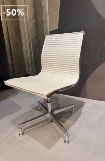 Chaise de bureau exécutive NULITE cuir pleine fleur blanc