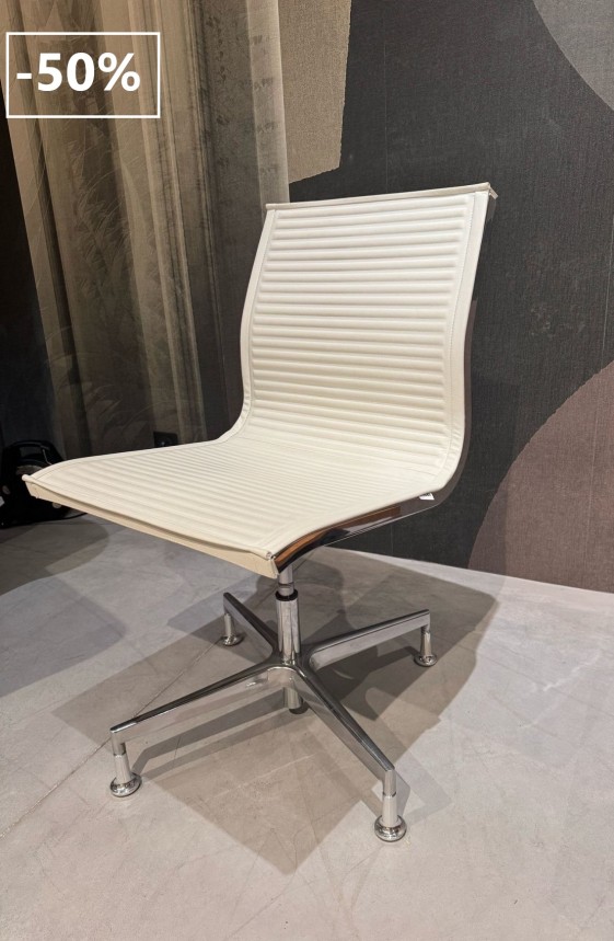 Chaise de bureau exécutive NULITE cuir pleine fleur blanc