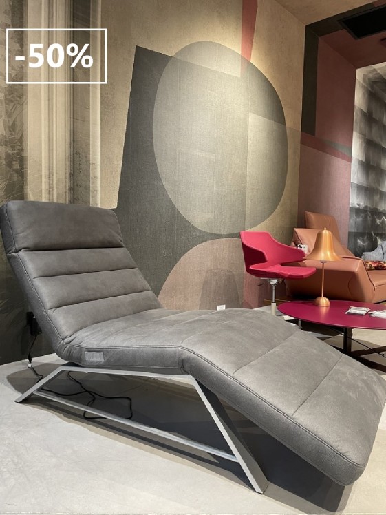 Chaise longue de relaxation large de 75 cm CONTROLBODY électrique filaire en tissu gris