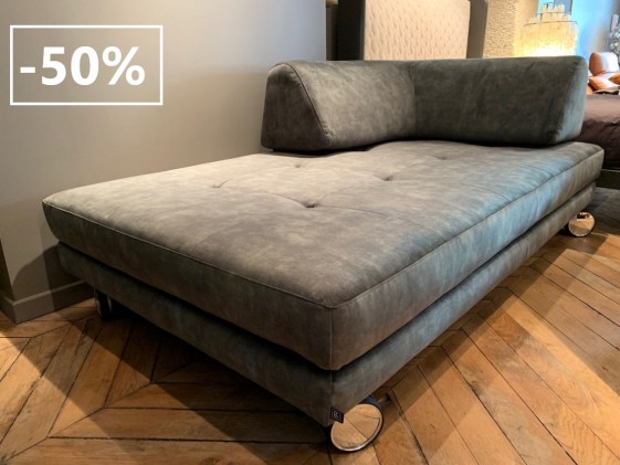 Chaise longue modulable ELEMENTS en tissu velours Velvet Vintage chasseur