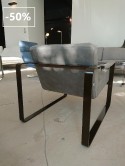 Fauteuil cubique RON cuir gris foncé poncé