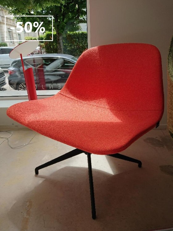 Fauteuil pivotant lounger design orange corail LLOUNGE LUXY